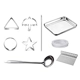 Ausstechformen für koreanische Zucker, Süßigkeiten, Edelstahl, Kekse, Tintenfisch, Zucker, Spiel-Set, Regenschirm, Dreieck, Stern, runde Backform mit Zinnkasten, Nadel für Kinder, Erwachsene,