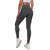 Anti Cellulite Leggings Damen High Waist Elastische Sporthose Lang Blickdicht Kompressions Yogahose, Po Push-up Hose, Shape Fitness Hose für Gym Sport Yoga