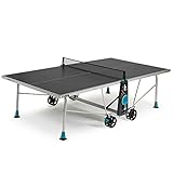 Cornilleau 200x - Outdoor Tischtennisplatte - Klappbar - Wetterfest - 5 mm Melaminharzplatte -Tischtennistisch für draußen - Turniermaße - Grau