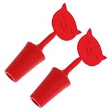 VICASKY 2 Stück Silikon Flaschenstopfen Katze Weinflaschenverschluss Luftdicht Langlebig für Whisky Wein Champagner Flaschen Geeignet Rot Kreative Deko