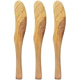 CUCUFA 3pcs Buttermesser -Spreizer, 6, 7 Zoll Holzbuttermesser, leicht zu reinigender Sandwich -Spreiz für Marmelade, Käse, Sahne, Frühstück, Picknick, Messer