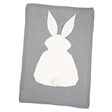 ifundom 3D Kaninchenohren Babydecke Gestrickte Babydecke Fotorequisite für Babys Vielseitig Nutzbar 100% Hypoallergen die Erstausstattung