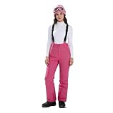 Skihose Damen 36, Bibs Skioverall Jumpsuit Skianzug Einteiler, Retro Jethose Wasserdichte Langlaufhose Enge Dame Ski Hose, Schneejacke Skianzug Damen, L