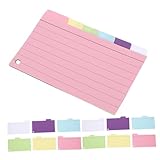 ZUNOXAZ 6 Stück Teiliges Linierte Indexkarten Transparentem Frosted Cover Kompakte Notizblöcke aus Dickem Papier für Schule Büro Vokabeln Lernen und Tägliche Notizen Farbig Gemischt
