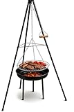 ACTIVA Schwenkgrill Indiana I Premium Feuerschale mit Grillrost inkl. hochwertigem & verchromtem Grillrost I Robuster Schwenkgrill mit Feuerschale