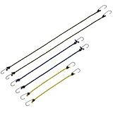 Lurrose 6 Stück Elastische Camping Gummiseile mit Haken Hochelastische Gepäckbefestigungsschnüre für Outdoor Wäscheleine und Reise Zurrgurte
