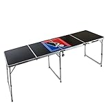 Red Cup Pong 2,4 m großer faltbarer Beer Pong Tisch mit Flaschenöffner, Ballablage und 6 Pongbällen – Sportdesign