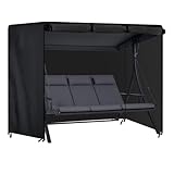 PATWING Hollywoodschaukel Abdeckung 3-4Sitzer,Gartenschaukel Abdeckplane,Reißfest 600D Oxford Hollywoodschaukel Schutzhülle Wasserdicht,Winddicht,für Gartenschaukel,Gartenmöbel