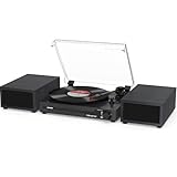 Udreamer Plattenspieler mit 2 Dual-Stereo-Lautsprechern Black