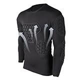 DUDOK Gepolstertes Kompressionsshirt | Fußball-Kompressionsshirt schwarz mit langen Ärmeln, Kompressionsshirt für Fußball Jugend für Paintball, Paintball-Shirt für Herren