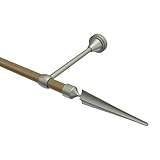 INTERDECO Vorhangstange 16 mm Ø/Landhaus Gardinenstange Gold matt/Chrom matt Typ 10153924 AZA, 440 cm