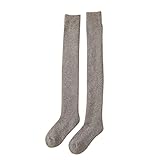 Sportsocken Herren 43-46 hohe Socken Overknee hohe Beinlinge Winter lange Stiefelstrümpfe Herren Socken Kurzschaft (Grey, One Size)