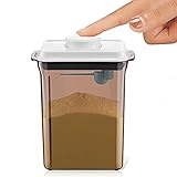 2.3L Luftdichte Milchpulver-Spender, Tragbarer Milchpulver-Kasten,Milchpulver Behälter mit Löffel, Einhandbedienung, Anti-UV, Abnehmbar, zur Aufbewahrung von Baby Milchpulver(Braun)