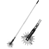 YEELOR Wheel Rotary Edger, Manueller Rasenkantenschneider, Handgartenkantenschneider mit starkem 3 Abschnitten, Edelstahlgriff mit gepolstertem Griff, 58,3 Zoll Länge