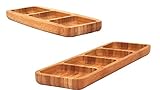 Generisch Doppel-Pack Eco-freundliche Holzteller Bambus-Snack-Schalen 2 teilig Set