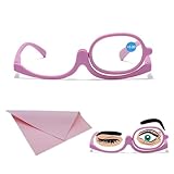 QEEROYO Make Up Schminkbrille, Make up Brille, Lesebrillen Damen Schminkbrille 3.0, Make up Lesebrille Vergrößern, Make-up-Lesehilfe für Frauen, Drehbare Einscheiben-Schminkbrille + Schildpatt