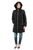 ONLY Damen Lange Puffer Jacke | Warmer Stepp Wintermantel mit Kapuze | Wattierter Blouson ONLDOLLY, Farben:Schwarz, Größe:S