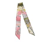 JERLA Unisex-Erwachsene Glas Haarband Seidenschal, Cheetah Pink, 33.5'×1.97'