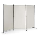 FANTASK 260 x 183cm Raumteiler, Paravent 3 teilig klappbar, Trennwand Wandschirm aus Metall & Polyester, Sichtschutz Room Divider Innen für Zuhause Büro Terrasse, Extra breit