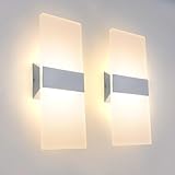 KICAAO 2 Stück Wandleuchte 12W 3000K Acry LED Wandleuchte Moderne Warmweiß für Flur Wohnzimmer Schlafzimmer Und andere Indoor-Szenen Nicht dimmbar