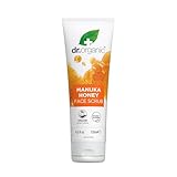 Dr. Organic Manuka Honig Gesichtspeeling, Exfolierend, Trockene Haut, Herren, Damen, natürlich, vegetarisch, tierversuchsfrei, paraben- und SLS-frei, recycelt & recycelbar, biologisch, 125ml