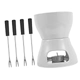 ELAYARD 1Satz Keramik Fondue Für Personen Schokoladen Und Käse Schmelztiegel Für Fondue Abende Inklusive Dipgabeln Für Schokoladenfondue Und Käsefondue