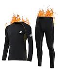 SIMIYA Thermounterwäsche Herren Skiunterwäsche Funktionsunterwäsche Ski Unterwäsche Thermowäsche Thermal Underwear Men Winter Unterwäsche Männer(Schwarz-01,XXL)