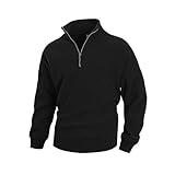 Herren-Micro-Fleece-Pullover mit 1/4-Reißverschluss, weicher Rollkragenpullover, Designer-Halbreißverschluss, schnell trocknender Microfleece-Pullover, leichter Outdoor-Pullover für Laufen, Camping