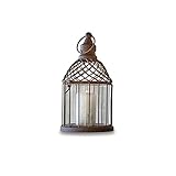 Loberon Laterne Tiflet, wunderschöne Patina, aufklappbar, leicht orientalischer Look, Outdoor, Gartendekoration, Eisen, Glas, antikbraun
