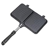 Sandwichmaker Presse, Doppel-Panel Herd Top Grill, Antihaft-Bratpfanne, Brottoaster, Käse-Griller, Griffgriff, ideal für Camping, Kochen im Freien, Heimküche