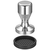 Moqinai Espresso Tamper 51mm, Kaffee Tamper Edelstahl Kaffeestampfer, Coffee Tampers mit Silikonkissen für Zuhause Büro Kaffeemehlpresser
