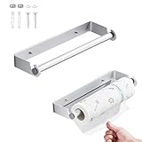 JYCONNECTS Küchenrollenhalter, 27CM Aluminiumlegierung Küchenrollenhalter Wand, Küchenpapierhalter mit Schrauben, Papierrollenhalter für Küche Badezimmer - Silber