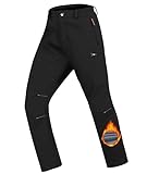 Zoofly Skihose Kinder Winter Softshellhose Warme Skihose Kinder Wasserdichter Schneehose Jungen Gefütterte Jungen Thermohose Warm Mädchen Wanderhose Warm Kinder Outdoorhose Schwarz 152-158