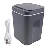 OSALADI Intelligenter Sensor Mülleimer mit USB Ladung Geräuschloser 14l Abfallbehälter mit Automatischem Deckel Kontaktloser Küchen und Wohnraum Abfalleimer