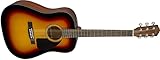 Fender CD-60 Dreadnought V3 DS Akustikgitarre, Walnussgriffbrett, 3-Tone Sunburst, Inklusive kostenloser virtueller Kurse auf Fender Play
