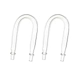LINLAN 2-Teiliges Aquarium-Glas-U-Rohr-Verbindungsset, knickfestes Design, kompatibel mit 4 mm ID-Luftschlauch, Luftpumpe und CO2-Diffusor-Zubehör, geeignet für randlose Aquarien