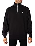 Gant Herren Reg Shield Half Zip Sweatshirt, Schwarz, XL EU