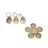 NanTun Messing Tropfenform Schlüsselanhänger mit Ring, hohle Nummer ID Tags Schlüsselanhänger, nummerierte Schlüsselanhänger - 1 bis 5