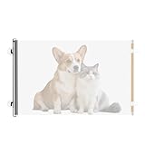 Katzengitter – PVC 40x140cm | Treppentor | Einziehbare Gatter Für Haustiersicherheit, Hausbarriere, Türschutz, Innenbereich Für Kätzchen, Welpen, Küche, Schlafzimmer, Wohnzimmer, Wohnu