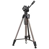 Hama Kamera Stativ Star 61 (Leichtes mit 3-Wege-Kopf, Fotostativ mit 60-153cm Höhe, Tripod inkl. Tragetasche, Kamerastativ passend für Spigelreflex- und Systemkameras) Champagner, Beige,60-153cm,4161