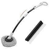 Yiomxhi 15° Bogen Autowaschbürste Kit mit Teleskopstiel, Auto Waschbürste mit Mikrofaserpad und Rakel, Waschset Reinigungsset Windschutzscheibe für Wohnmobil LKW Kfz