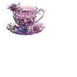 FrüHlingsdeko Zum AufhäNgen Lila Nachmittag Tee Acryl Kaffee Tasse Anhänger Hängen Veranda Dekoration Anhänger (Purple, 20cm)