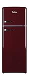 Amica KGC 15631 R Retro Kühl-/Gefrierkombination / Wine Red (Weinrot) / 144cm (H) x 55cm (B) x 62cm (T) / Retro-Design / Kühlschrank mit Gefrierfach