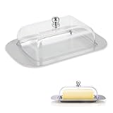 Edelstahl Butter Dish mit Deckel – Große Butterdose aus hochglanzpoliertem Edelstahl und PV-Plastik, Spülmaschinenfest, Idealer Butterbehälter für frische Butter, Praktische