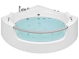 Luxus Whirlpool Eckbadewanne Spa weiß große Doppelwanne mit Massage LED Mangle