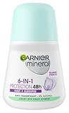 Garnier Roll-On Deo für Frauen, Deodorant mit frischem Duft und bis zu 48 Stunden Schutz vor Achselnässe und Körpergeruch, Mineral Protection 6in1 Anti-Transpirant, 1 x 50 ml