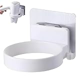 LoNinLoAn Fönhalter Ohne Bohren, Haartrocknerhalter, Weiß Haartrockner Halterung, Plastik Föhn Halterung, Runden Selbstklebend Fönhalterung für Bad Schlafzimmer Barbershop Hotel