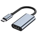 USB C auf HDMI Adapter, Thunderbolt auf HDMI Adapter 4K UHD, Thunderbolt 3/4 USB C Konverter für Laptop Tablet Smartphone, Unterstützt 4K@30Hz, Kompatibel mit iPhone 16/15 Pro, iPad Pro Air, Galaxy S