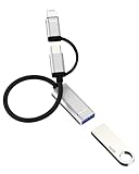USB C Lightning auf USB OTG 3.0 (2-in-1) Adapter für iPhone 16 15 14 13 12 Pro Max für Apple USB-A-Buchse Typ C Stecker Adapter für iPad MacBook Kompatibel mit Samsung Kamera Android Adapter