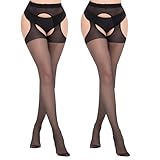 Roinaid 2 Paar Strapsstrümpfe für Damen,Strumpfhose Frau,15d Strumpfhose für Damen,Geeignet für Verabredungen,Halloween,Valentinstag,Weihnachtsfeier,Zeigt Schöne Beinlinien